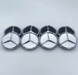 4pc Mercedes ABS Plastic Aluminum Finish Rim Centre Caps - 2