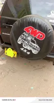 16-inch Universal PVC Leather Spare Tire Cover with 4x4 Graphic - 1