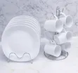 12 Pcs Dinnerware Set - 6 Cups, 6 Plates - 1
