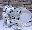 12 Pcs Dinnerware Set - 6 Cups, 6 Plates - 3