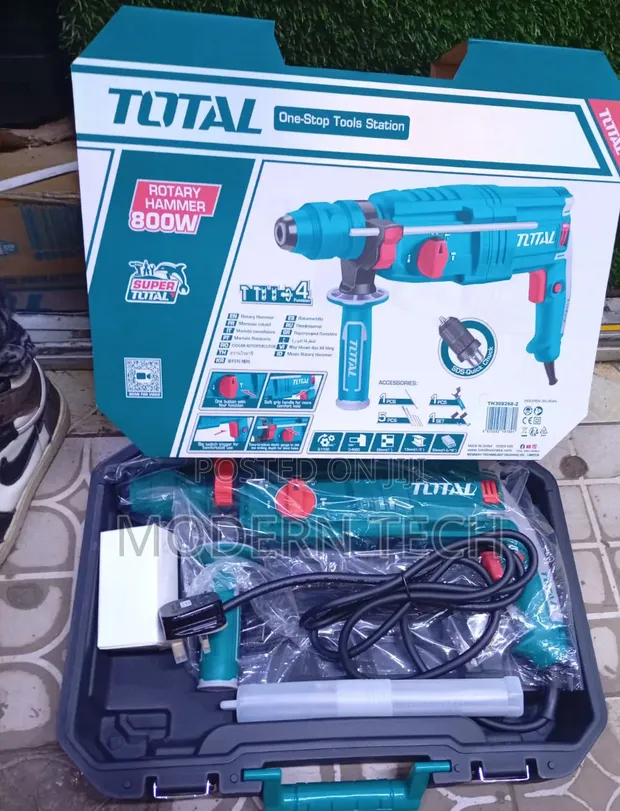 TOTAL 800W Rotary Hammer Drill | SDS-Plus Heavy Duty | 3-Mode - 1