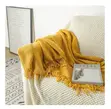 Knitted Tassel Throw Blanket - 2