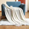 Knitted Tassel Throw Blanket - 5
