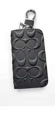 Designer Leather Key Casing with Metallic Clip - 1