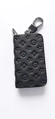 Designer Leather Key Casing with Metallic Clip - 2