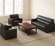 5-Seater Office Sofa - Black Faux Leather - 3