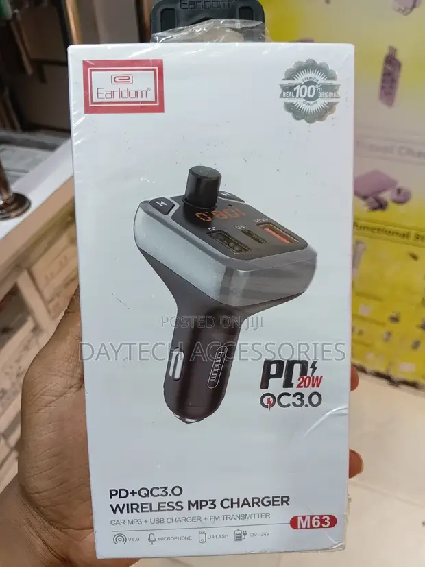 Earldom ET-M63 Bluetooth FM Transmitter & Car Charger - 1