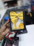 Yellow Bowtie 4-in-1 Set: Bowtie, Cufflinks, Pocket Square, Flower - 2