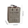 Collapsible Large Laundry Hamper Basket with Leather Handles - 2