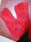 Durable Red Leather Hand Protective Gloves - 2
