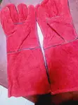 Durable Red Leather Hand Protective Gloves - 3