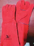Durable Red Leather Hand Protective Gloves - 4