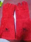 Durable Red Leather Hand Protective Gloves - 5