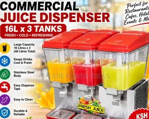 Durable 16L 3-Tank Juice Dispenser