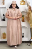 Duchess Nude Silk Boubou - African Style Event Dress - 2
