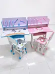 Kids Study Desk Chair Set - Adjustable Children's Learning Desk - 1