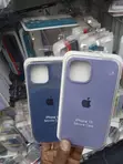 iPhone 15 Silicone Back Cover Case - Blue & Light Pink - 2