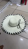 Kofia ya Majira ya Joto ya Wanawake - Cream na Muundo Mweusi - 2