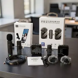 F15-2 Wireless Lavalier Microphone 2TX Set for Phones