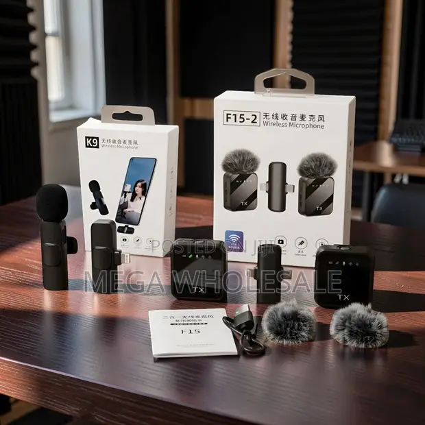 K9 F15-2 Wireless Microphone Set kwa Podcast/Mahojiano - 1
