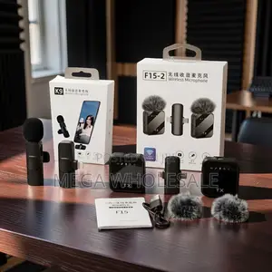 K9 F15-2 Wireless Microphone Set for Podcast/Interviews