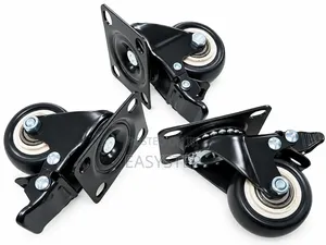 2" Heavy Duty Swivel Caster Wheels with Brakes (Set)