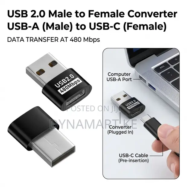 USB-A to USB-C Female Adapter Converter - 1