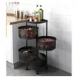360° Rotatable 4-Tier Fruit and Spice Rack Stand - 2