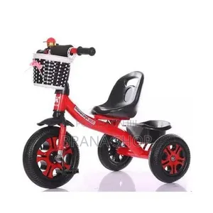 Tricycle Nyekundu ya Watoto na Kikapu