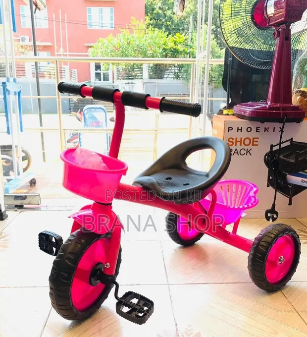Tricycle ya Watoto na Kikapu - Pink - 1