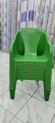 Viti vya Plastiki vya Kijani Vinavyoweza Kuwekwa Juu na Vikunja (Seti ya 6) - 3