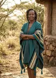 Ruana Shawl / Poncho ya Ruwaza ya Mara - 2