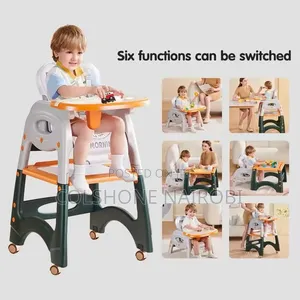 3-in-1 Convertible Baby High Chair with Wheels