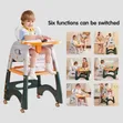 3-in-1 Convertible Baby High Chair with Wheels - 1