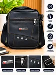 Unisex Black Crossbody Side Bag - 1