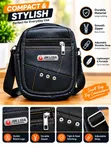 Unisex Black Crossbody Side Bag - 2