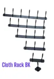 Lirlee 6-Hook Wall Mounted Coat & Towel Rack - Matte Black - 2