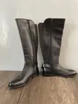 Clarks Black Leather Calf Length Boots (Size 38.5) - 3