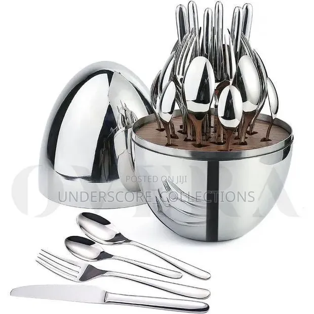 Silver Egg Shape Cutlery Set - 1