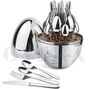 Silver Egg Shape Cutlery Set