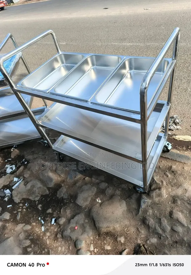 Stainless Steel Hospital Food Trolley (4ft) - 1