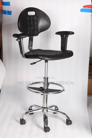 Height Adjustable Doctor's Chair with Backrest