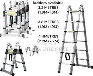 2.5m + 2.5m Double Telescopic Aluminum Extension Ladder