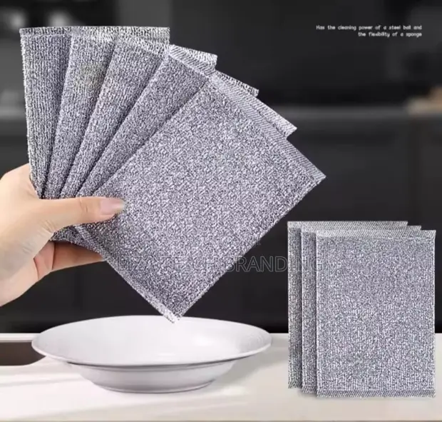 10pcs Multi-Purpose Double Sided Wire Dish Cloth/Scouring Pad - 1