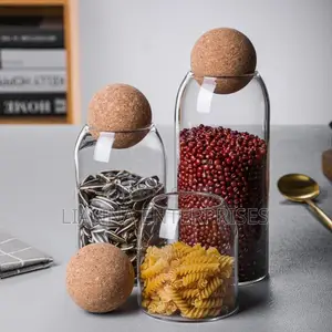 3-Piece Glass Storage Jars with Cork Lids
