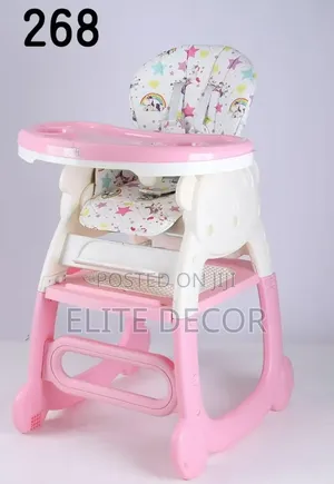 4-in-1 Convertible Baby High Feeding Chair - Pink White
