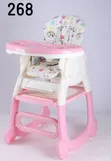 4-in-1 Convertible Baby High Feeding Chair - Pink White - 1
