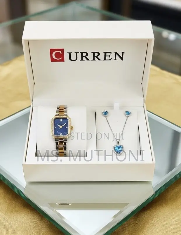 Curren Classic Ladies Watch, Necklace & Earrings Gift Set - 1