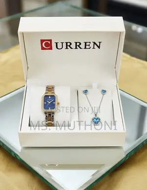 Curren Classic Ladies Watch, Necklace & Earrings Gift Set