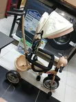 Brown Children's Tricycle with Parent Handle - 1